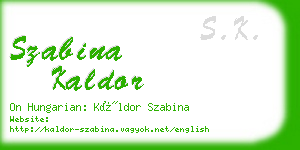 szabina kaldor business card